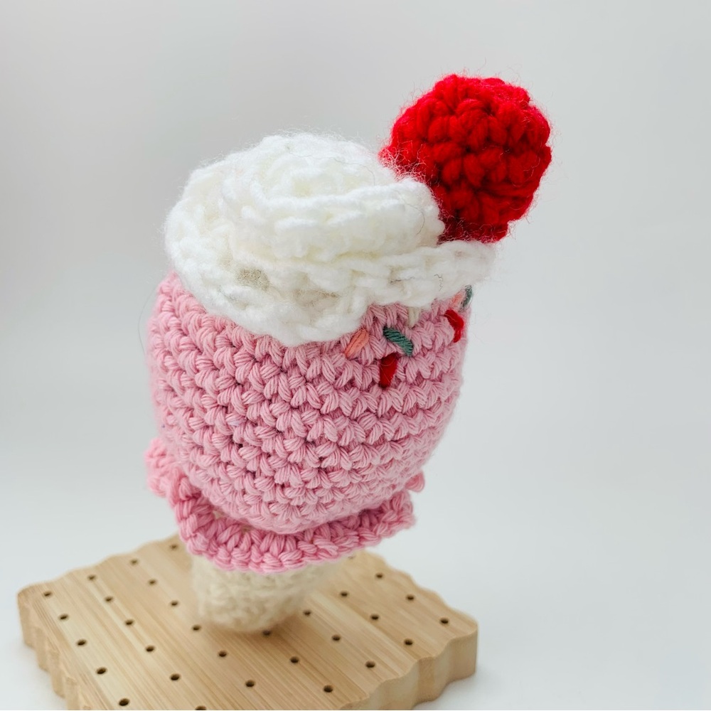 🍦Ice Cream Cone Plush Toy - Pink and Cream - Picture 6 of 6